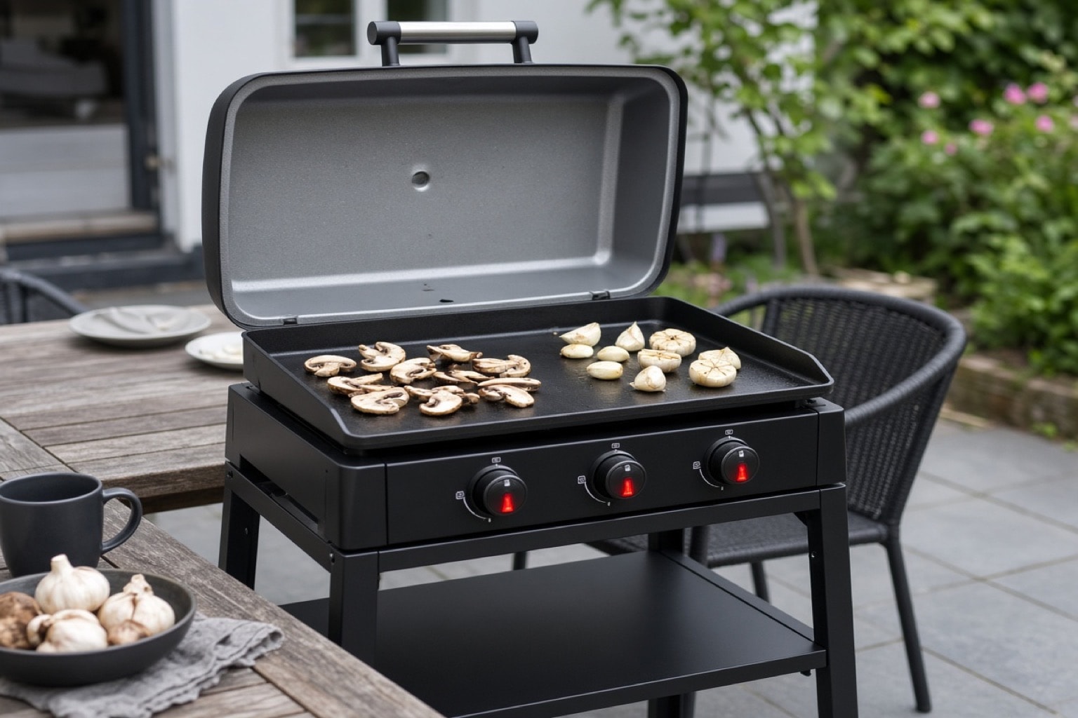 Cozze G-800 gas-plancha med LED-kontrolknapper