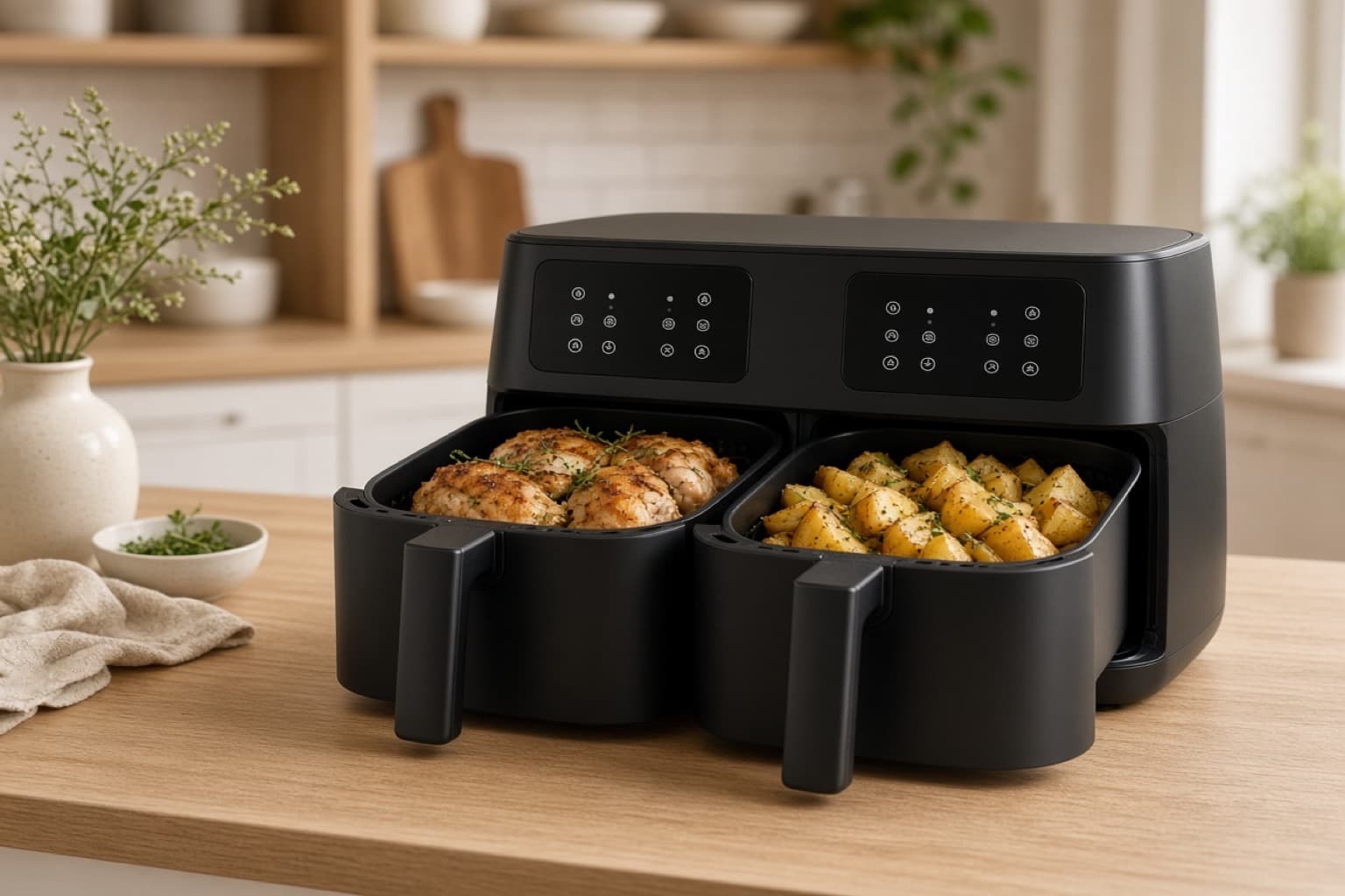 Philips Series 3000 NA352 — dual basket med asymmetriske skuffer