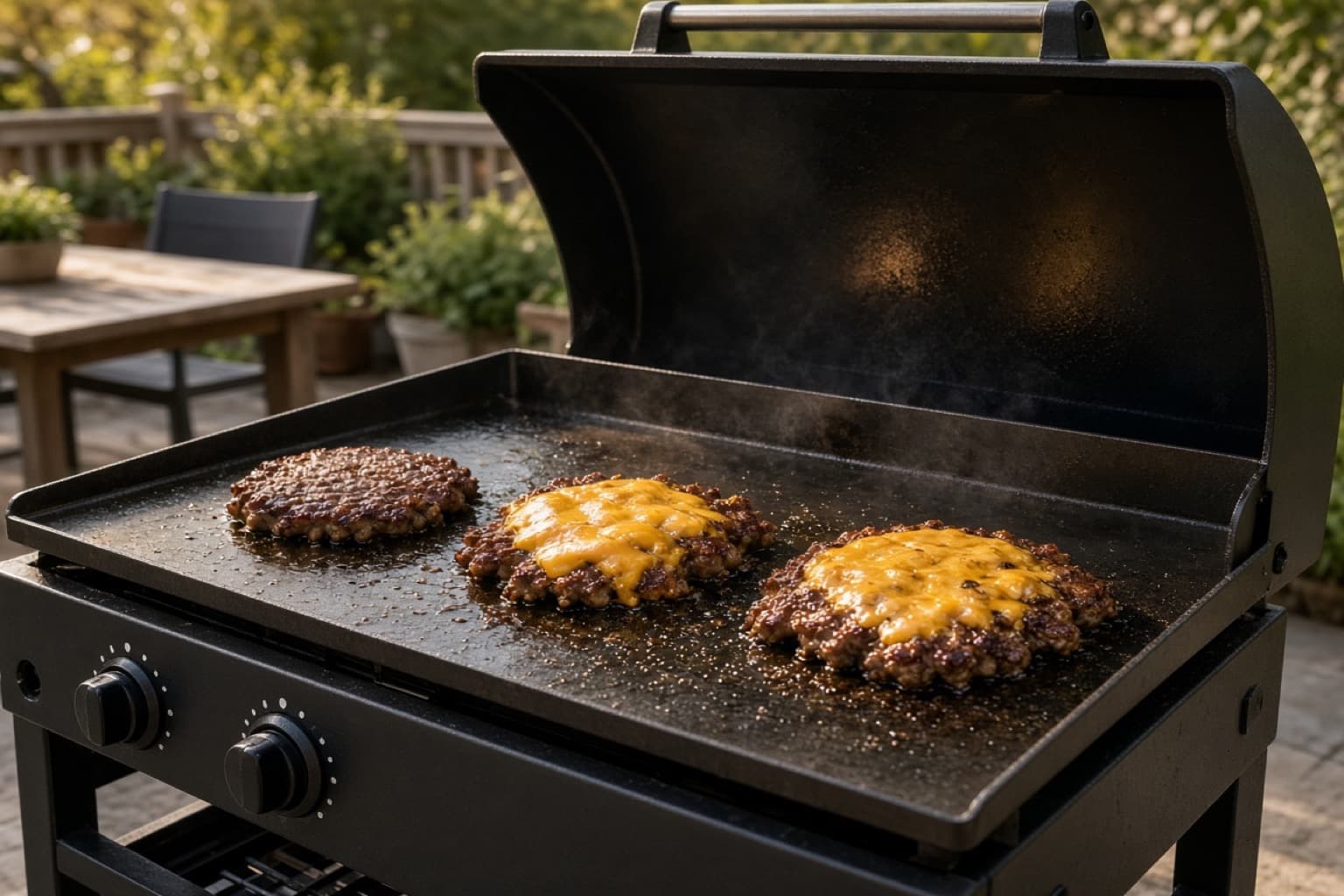 Dedikeret gas-plancha til smash og streetfood