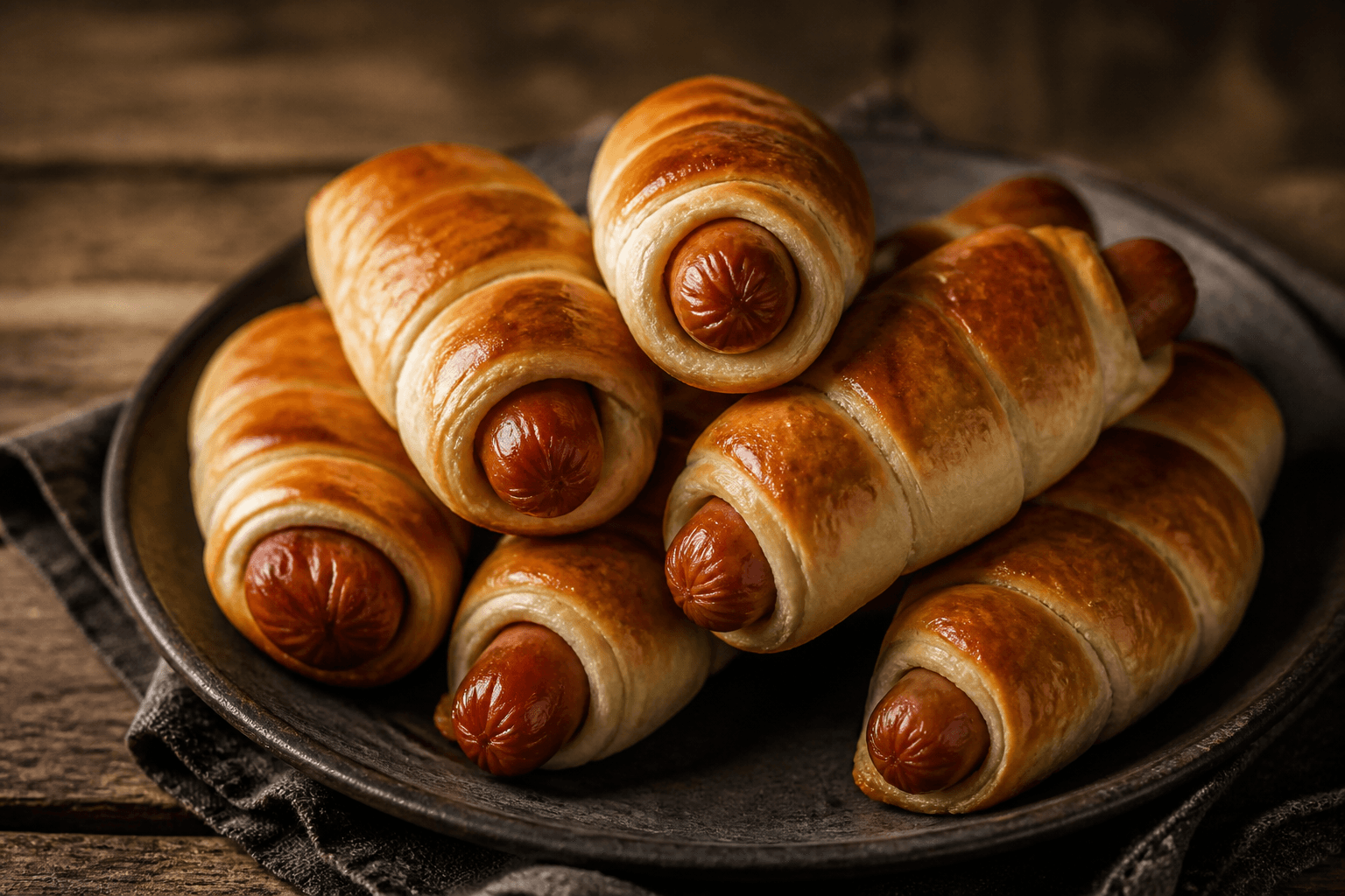 Hotdogs fra airfryer med knækket skind i lune brød