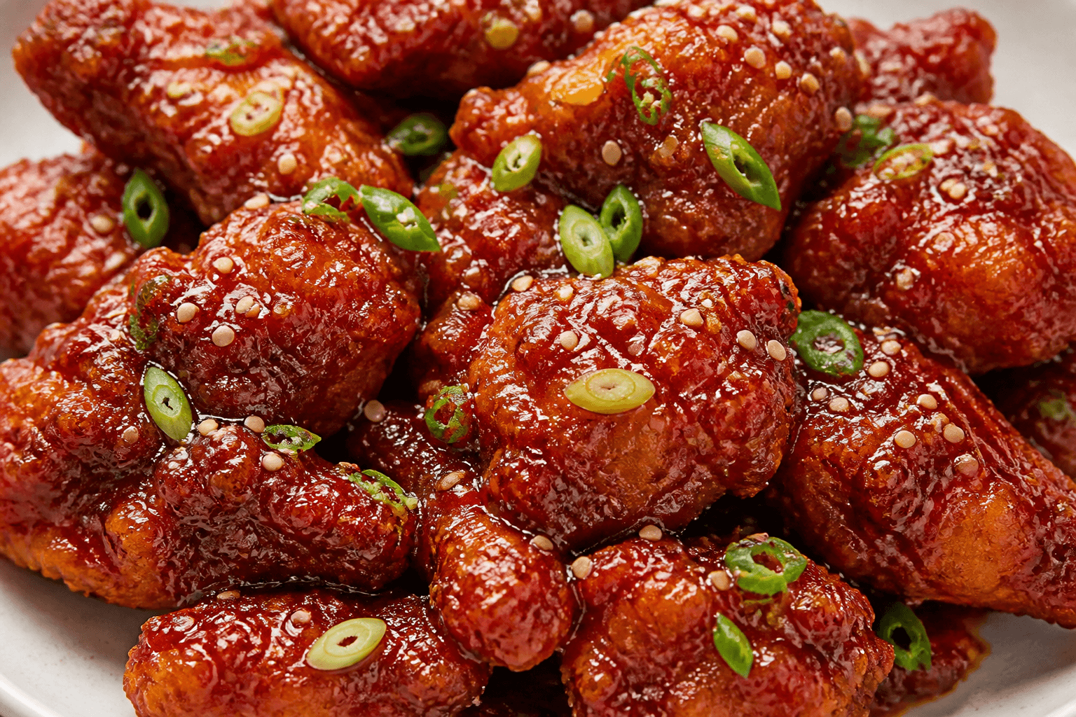 Sprød koreansk kylling med blank gochujang-glaze