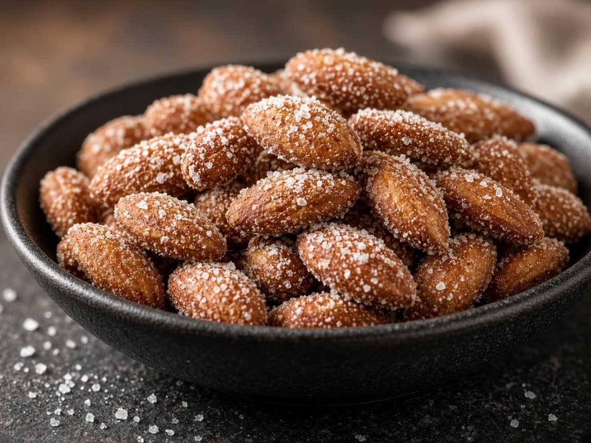 Salt- og eddikemandler i skål