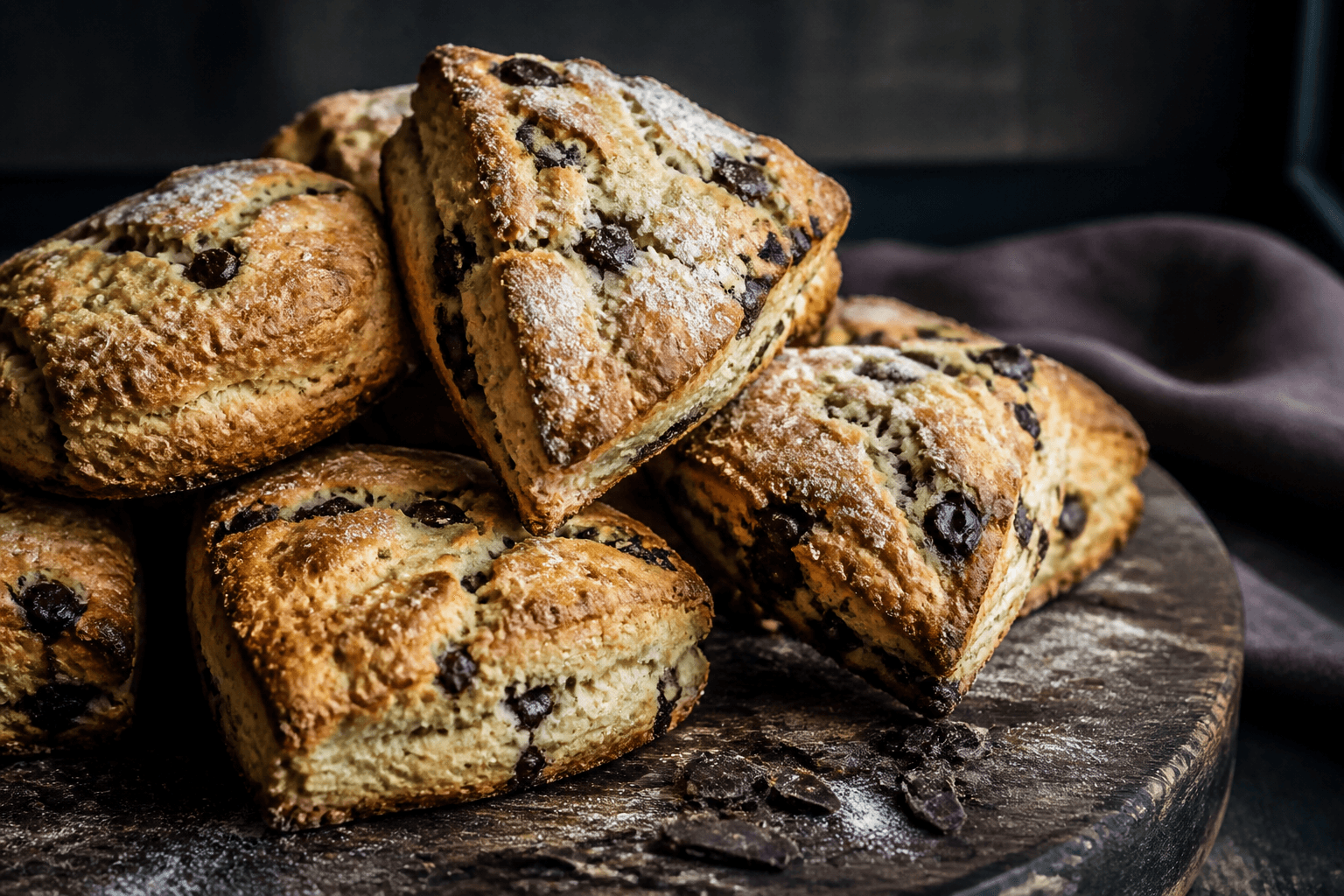 Klassiske scones med chokoladestykker