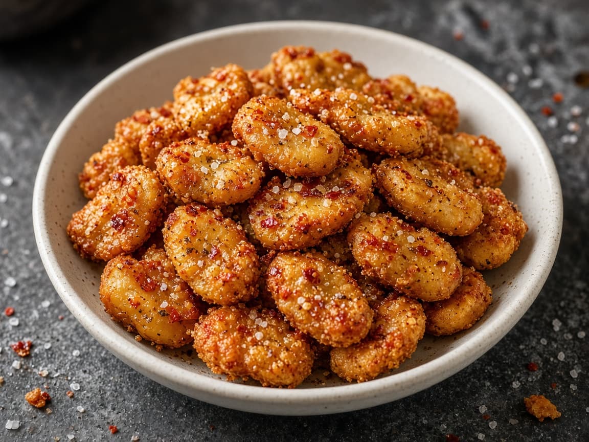Sprødstegte favabønner med chili og salt