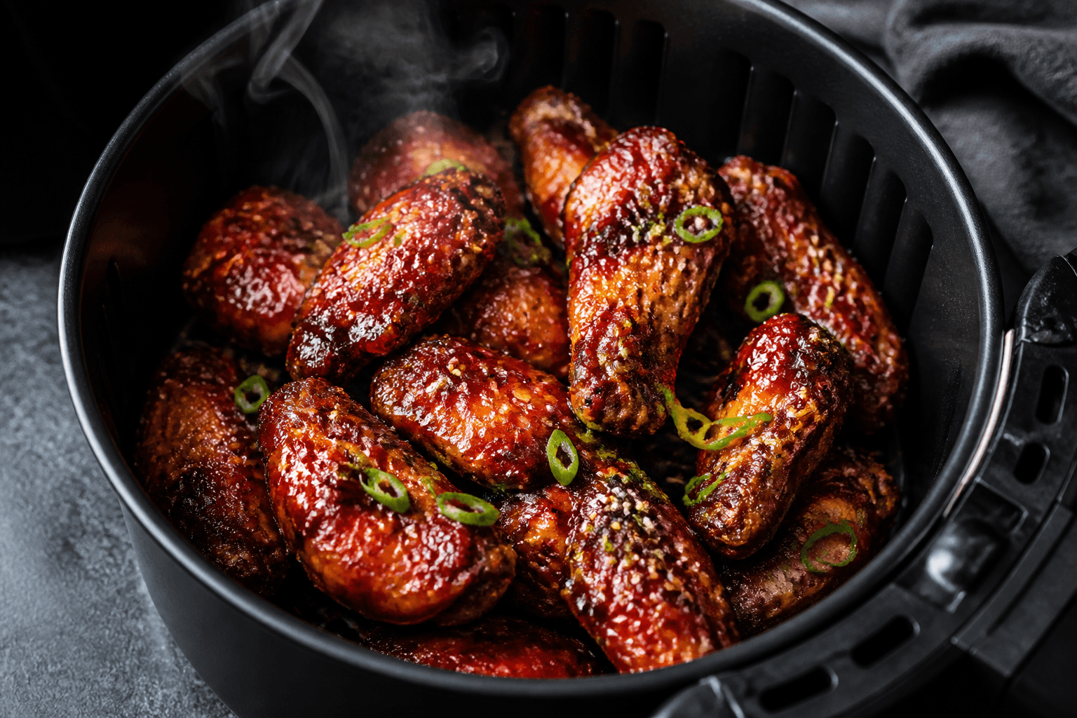 Klæbrige gochujang-kyllingevinger fra airfryeren