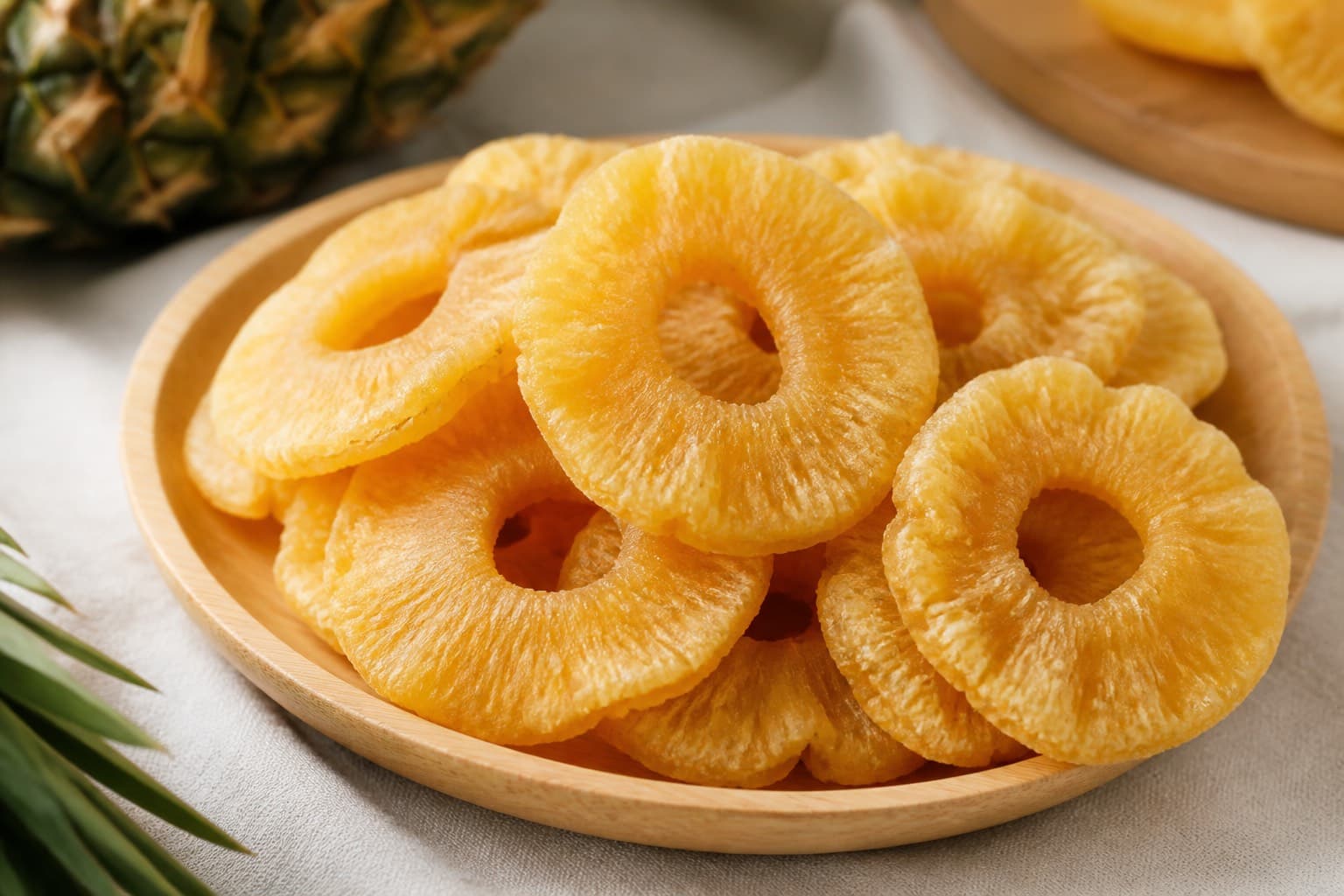 Tørrede ananasringe fra dehydrator
