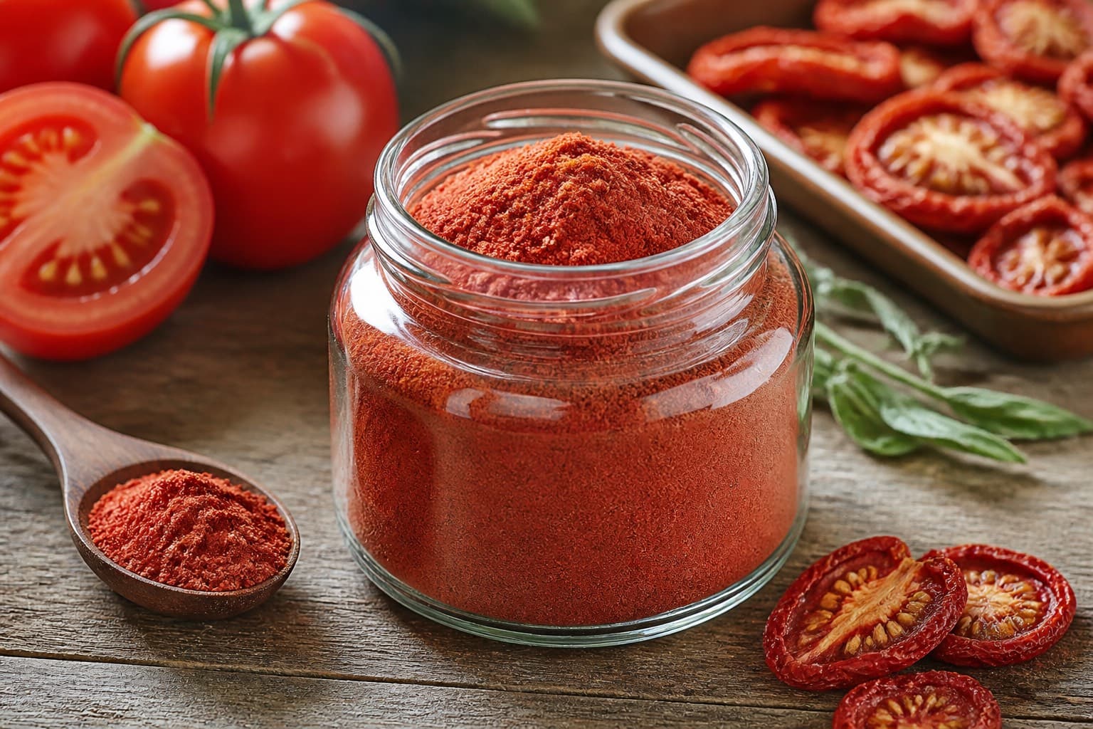 Hjemmelavet tomatpulver fra dehydrator