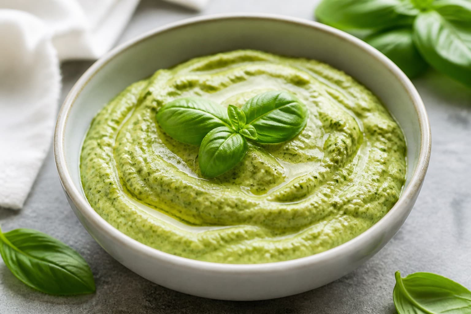 Skål med cremet avocadopesto