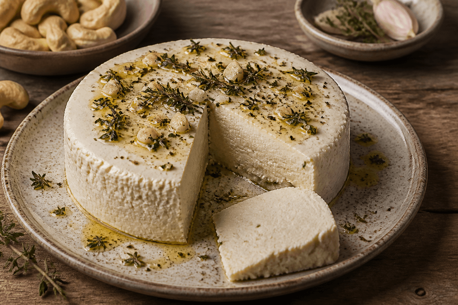 Fermenteret cashew-ost med urter