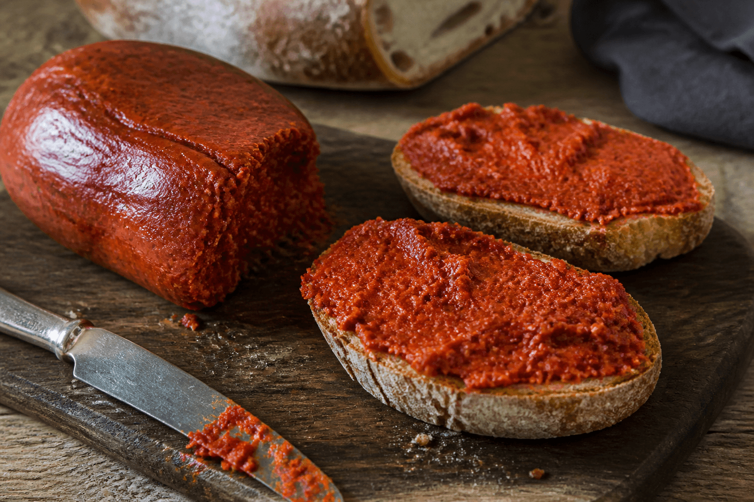 Hjemmelavet nduja smørbar på brød