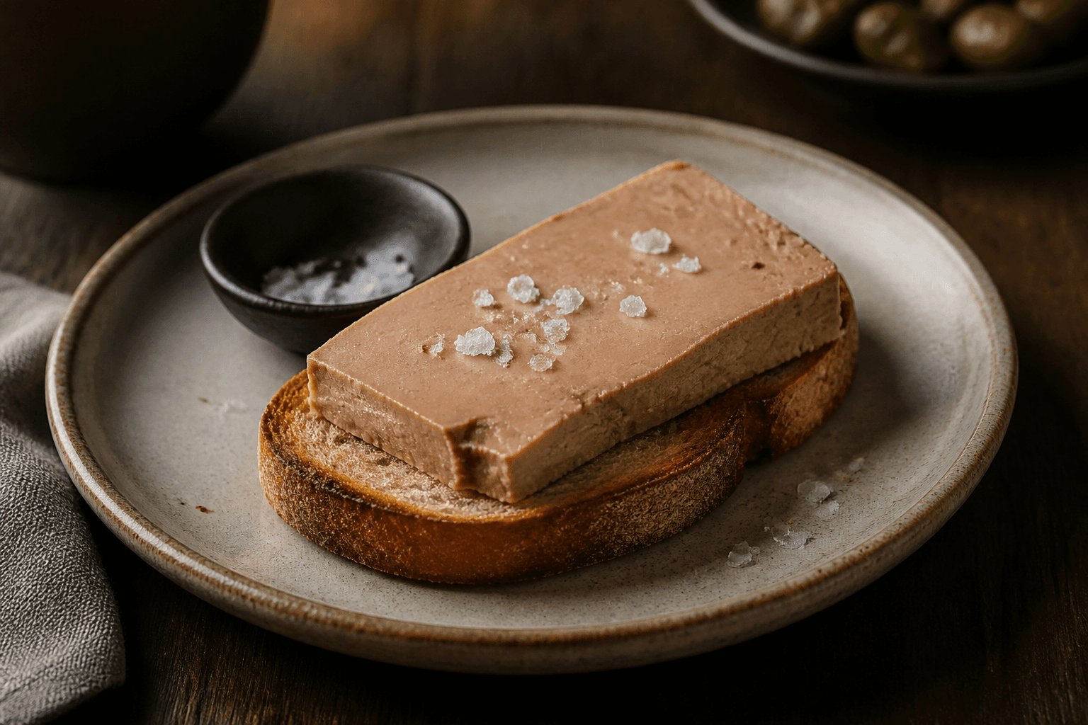 Saltmodnet andelever-parfait på toast