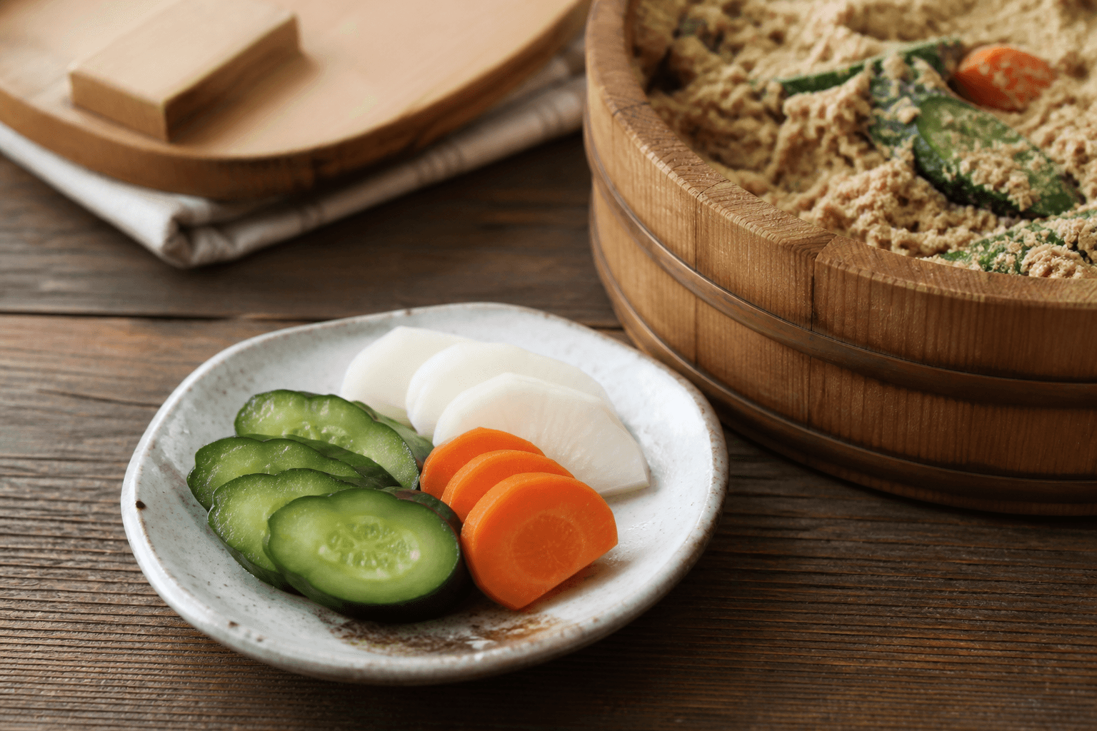Tsukemono-grøntsager fra nukadoko