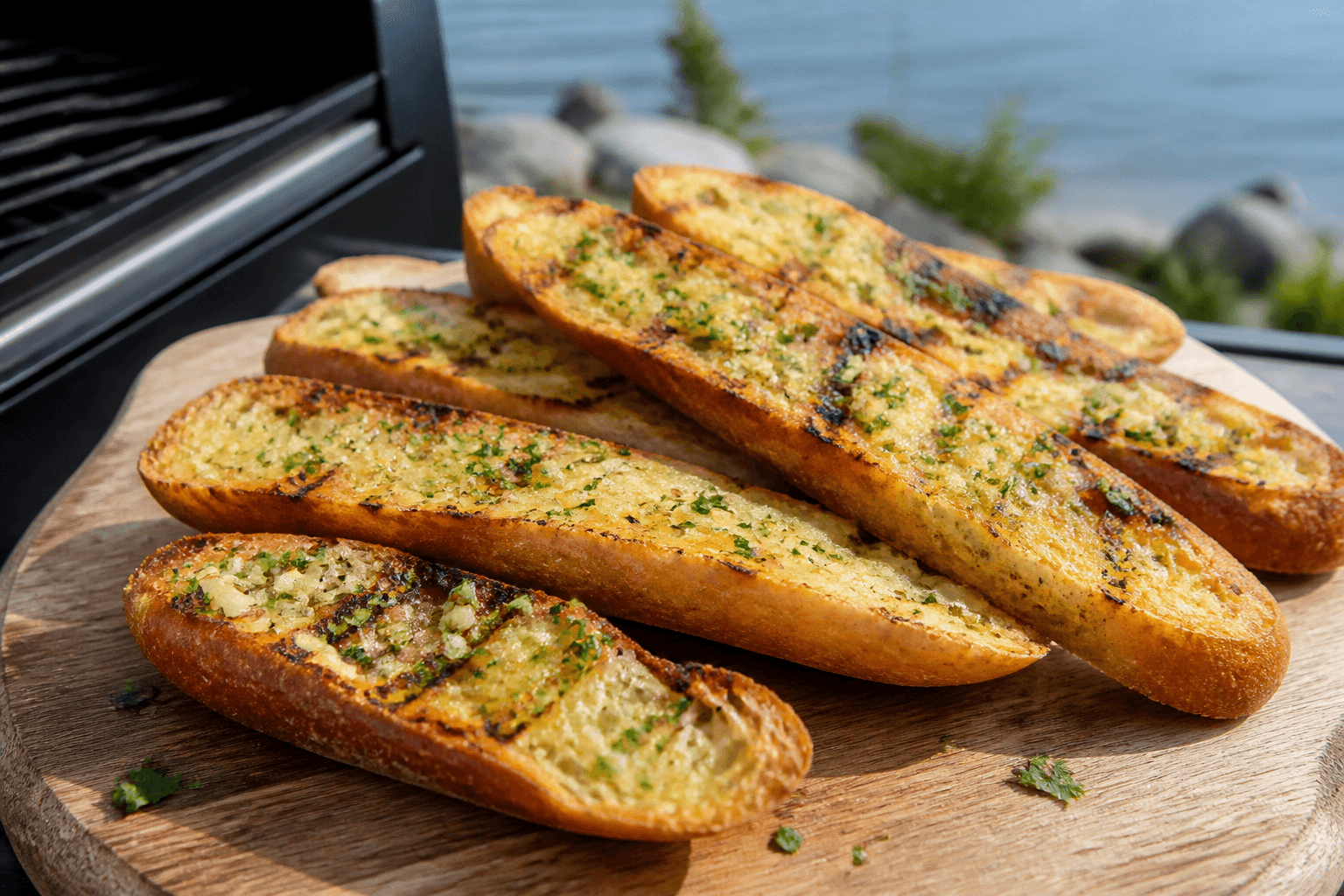 Grillede flutes med hvidløgssmør