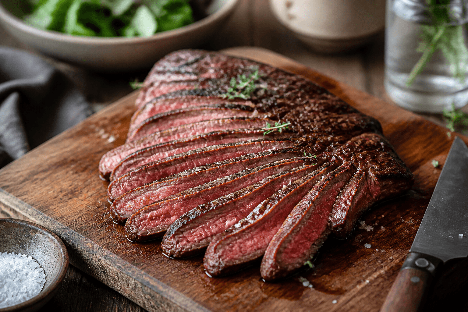 Grillet nyretap skåret på skrå med chimichurri