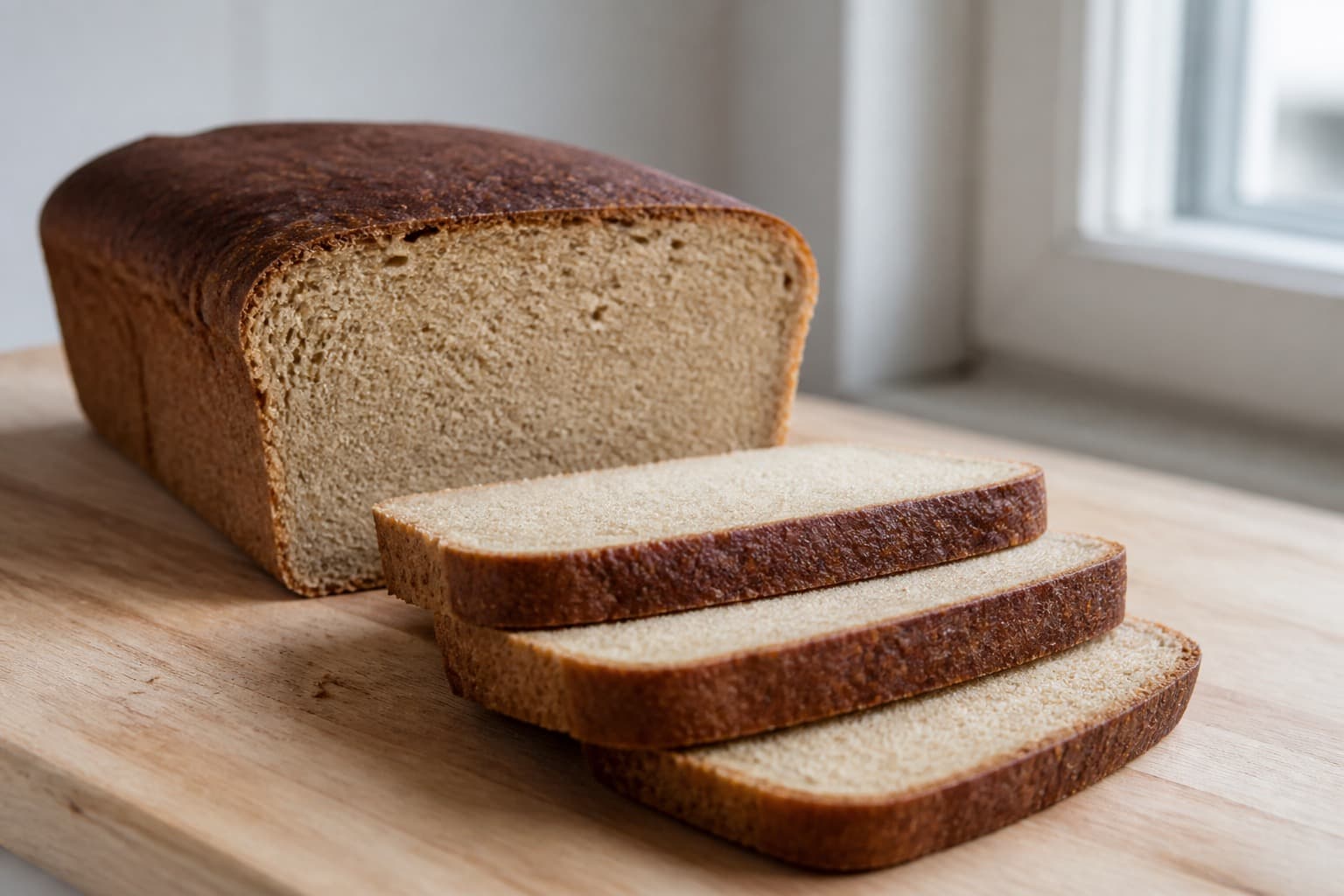 Bønne-rugbrød med lys, tæt krumme