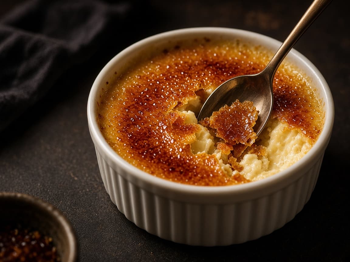Crème brûlée med knasende karameloverflade