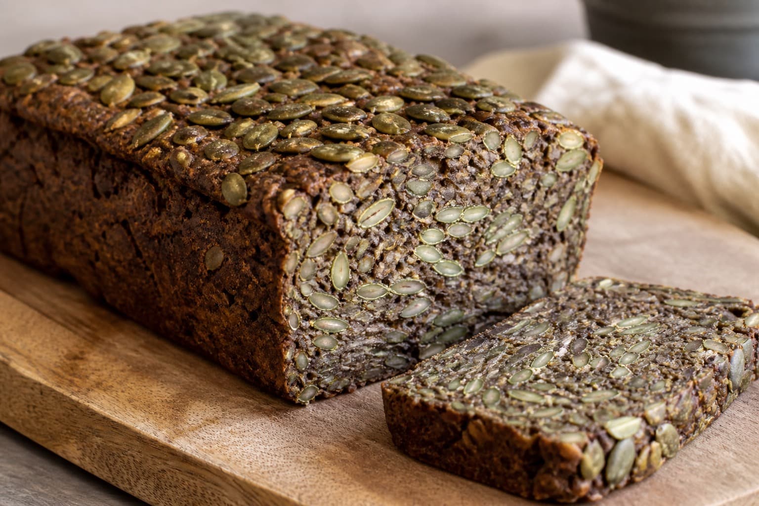 Rugbrød spækket med græskarkerner