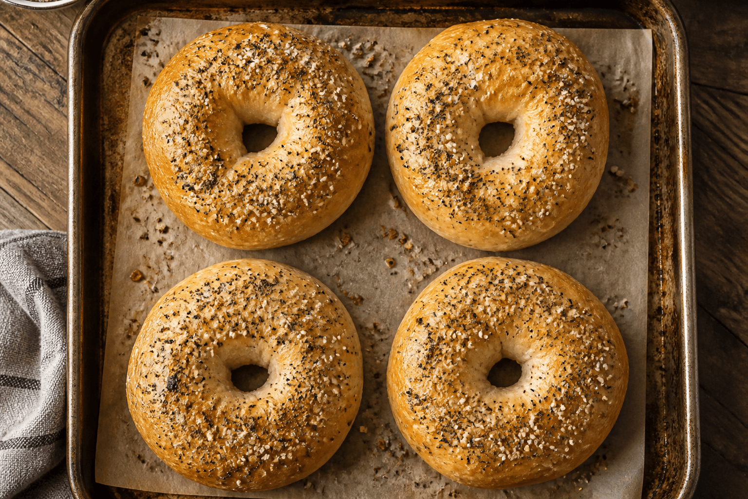 Hytteost-bagels med everything bagel-krydderi