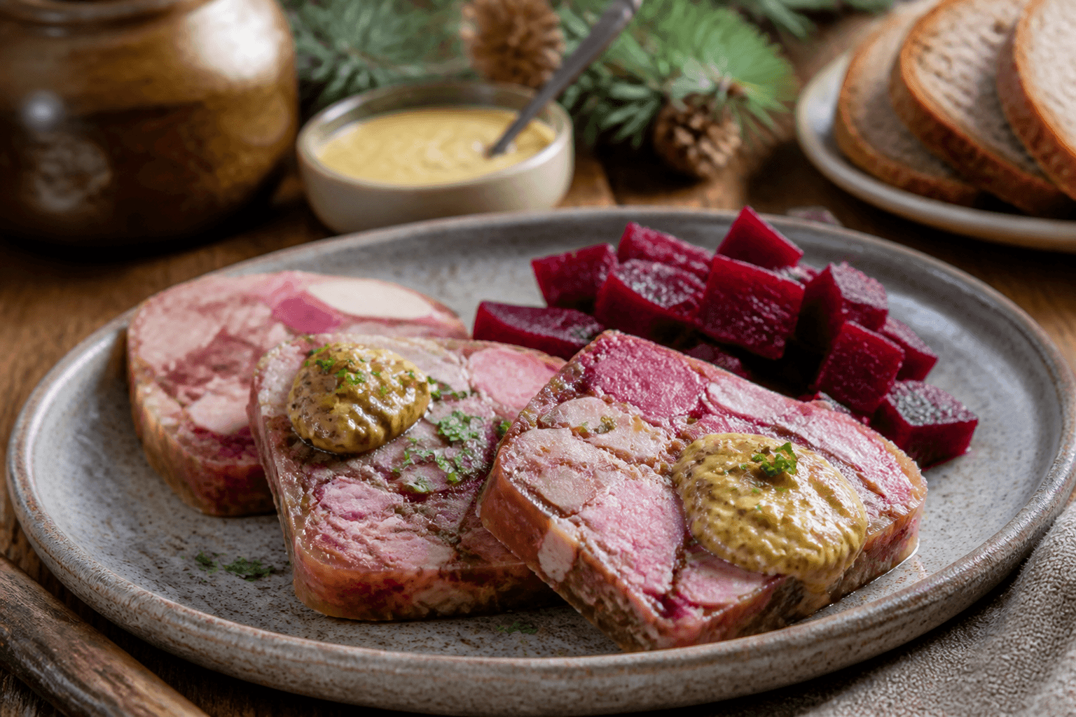 Julefrokost med pålæg og sild