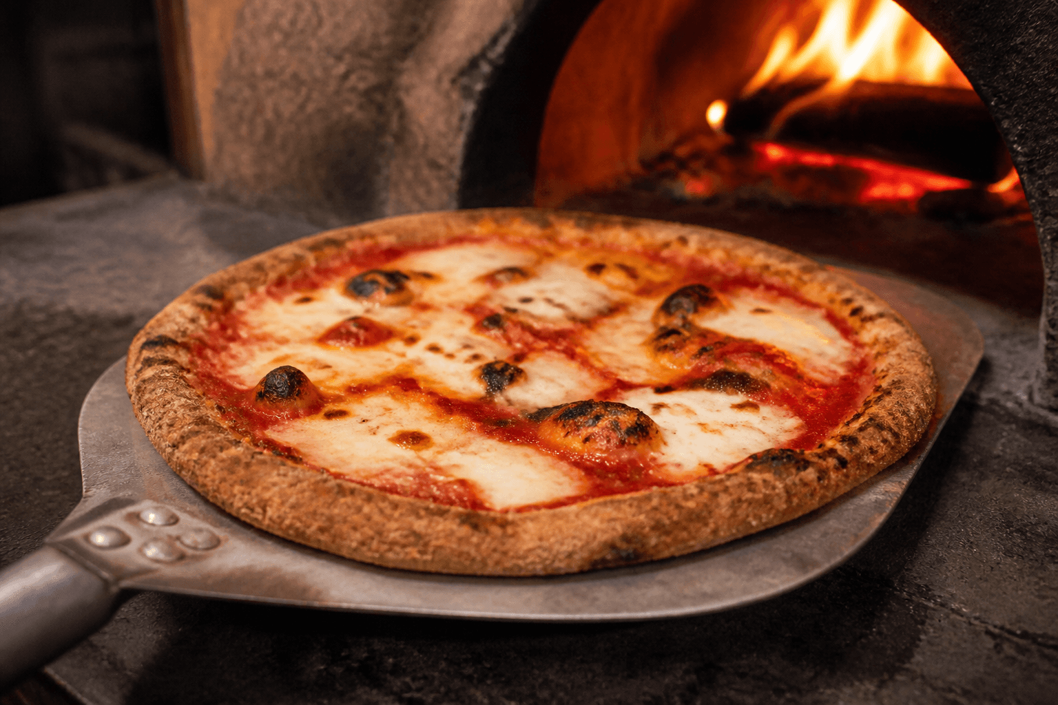 Rustik fuldkornspizza med ølandshvede bagt i pizzaovn