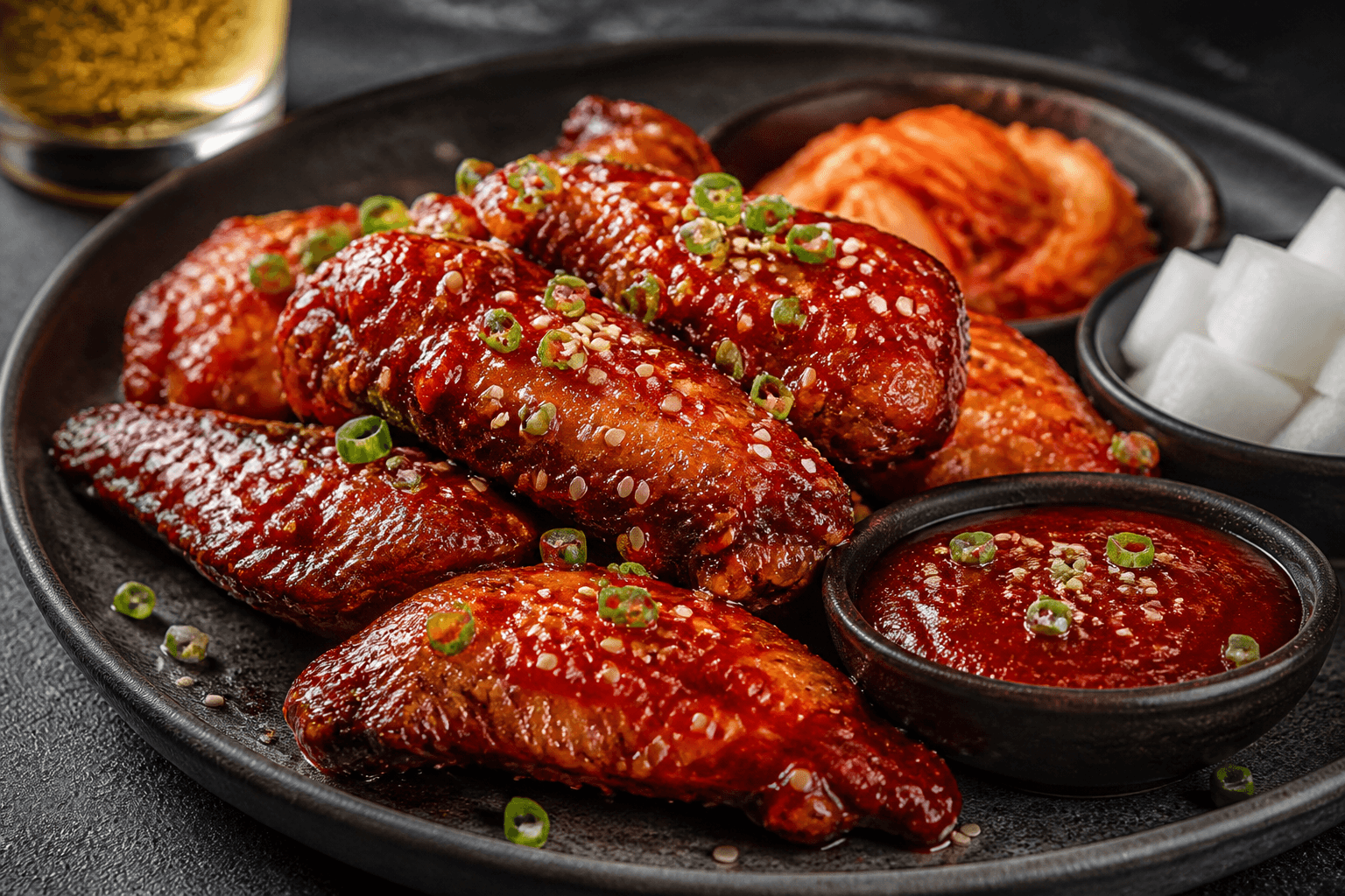 Koreanske kyllingevinger med gochujang-glaze
