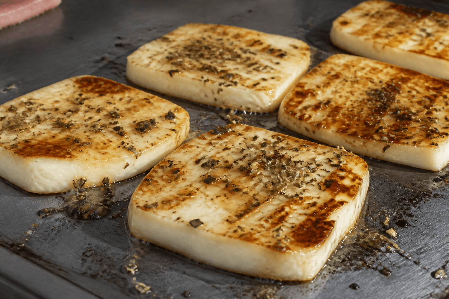 Queso de cabra — gedeost eller halloumi på plancha