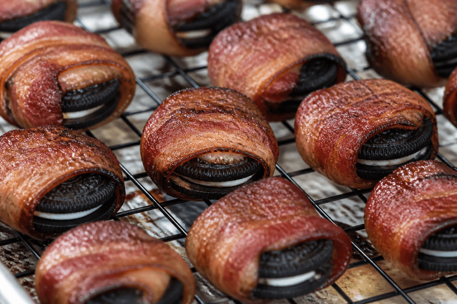 Bacon-wrapped Oreos med karameliseret bacon