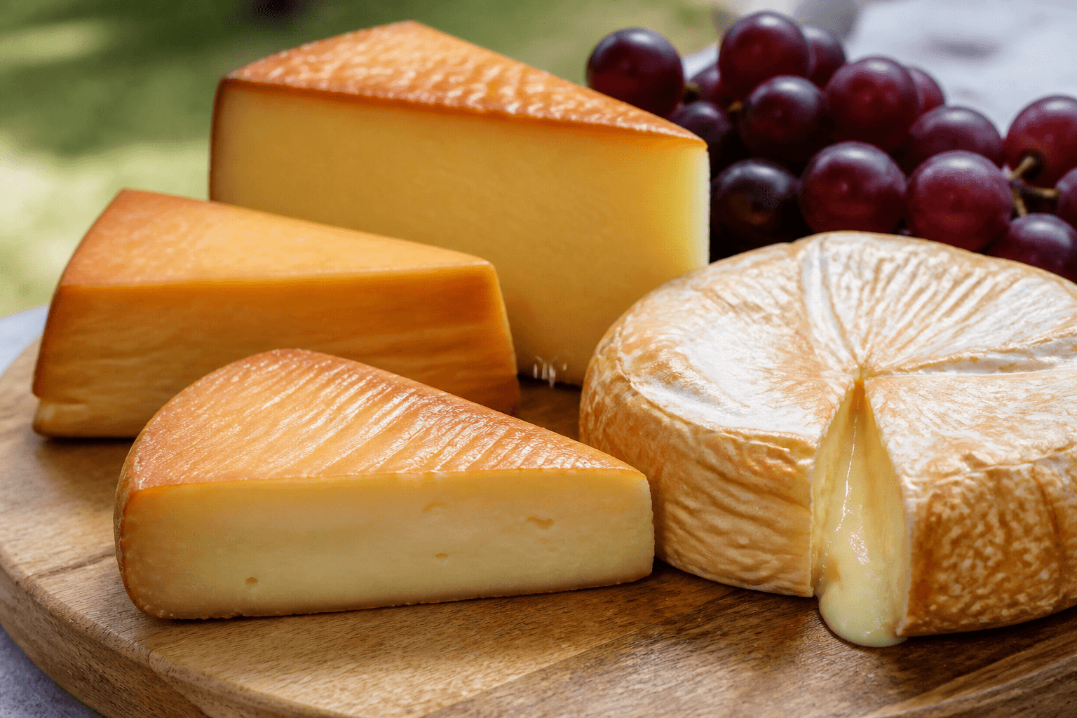 Koldrøget cheddar og brie på ostbræt