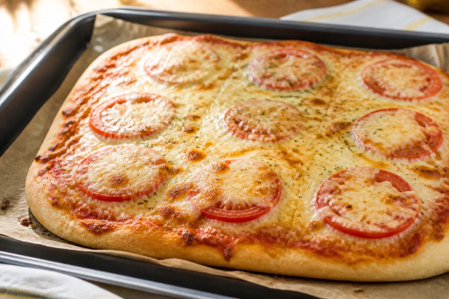 Hurtig hverdags-pizzadej klar til toppings
