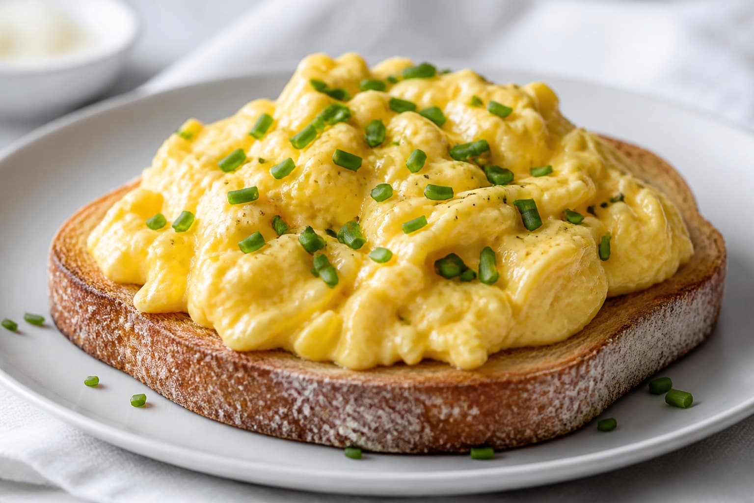 Luftige silkebløde røræg på toast
