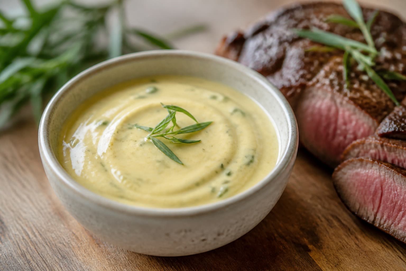 Skål med pisket bearnaise sous vide
