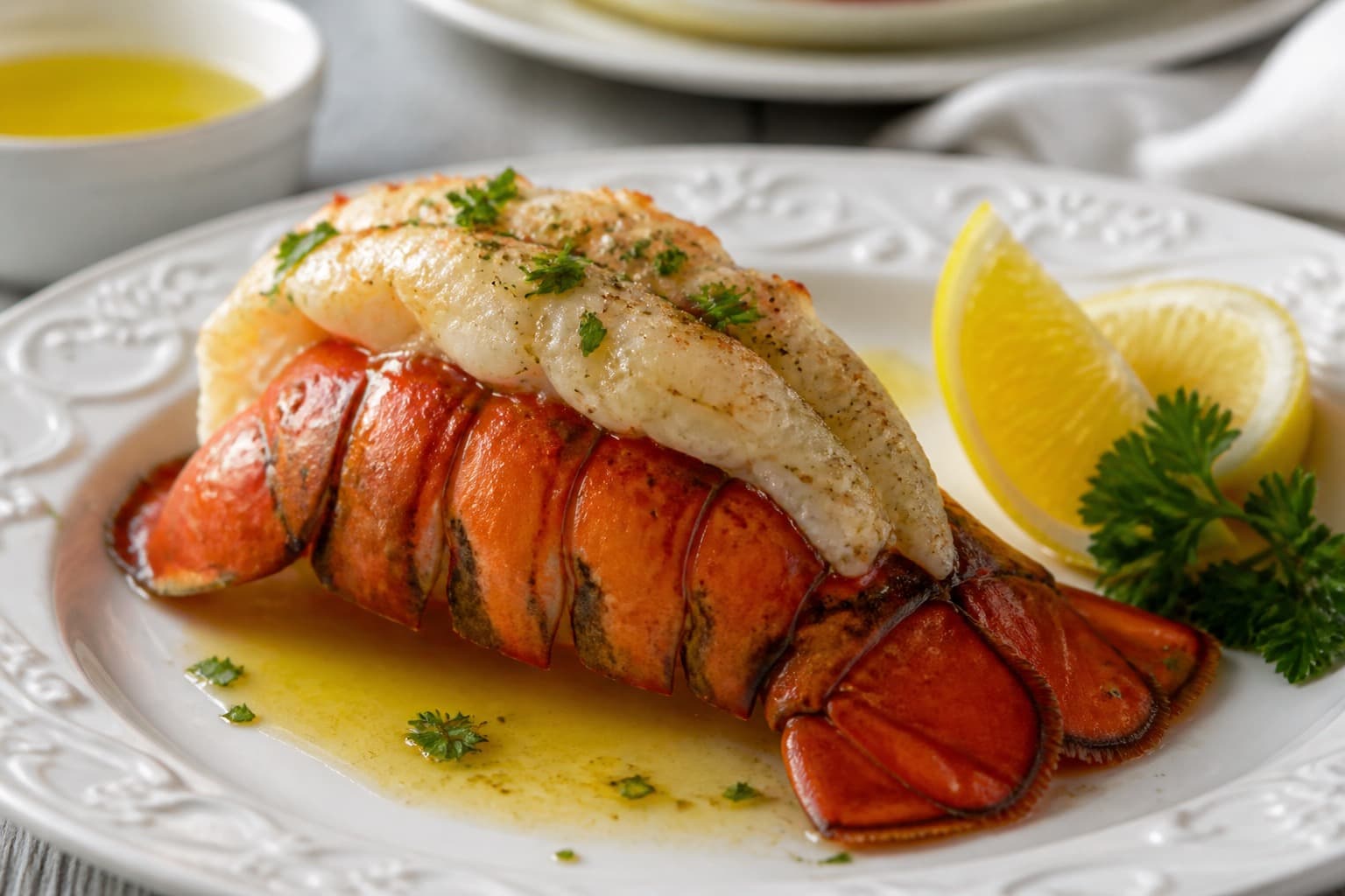 Hummertale sous vide med smør og citron
