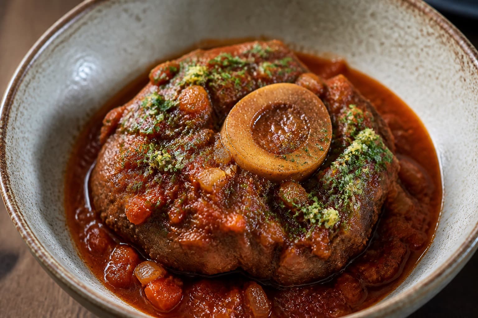 Osso buco sous vide med sauce og gremolata
