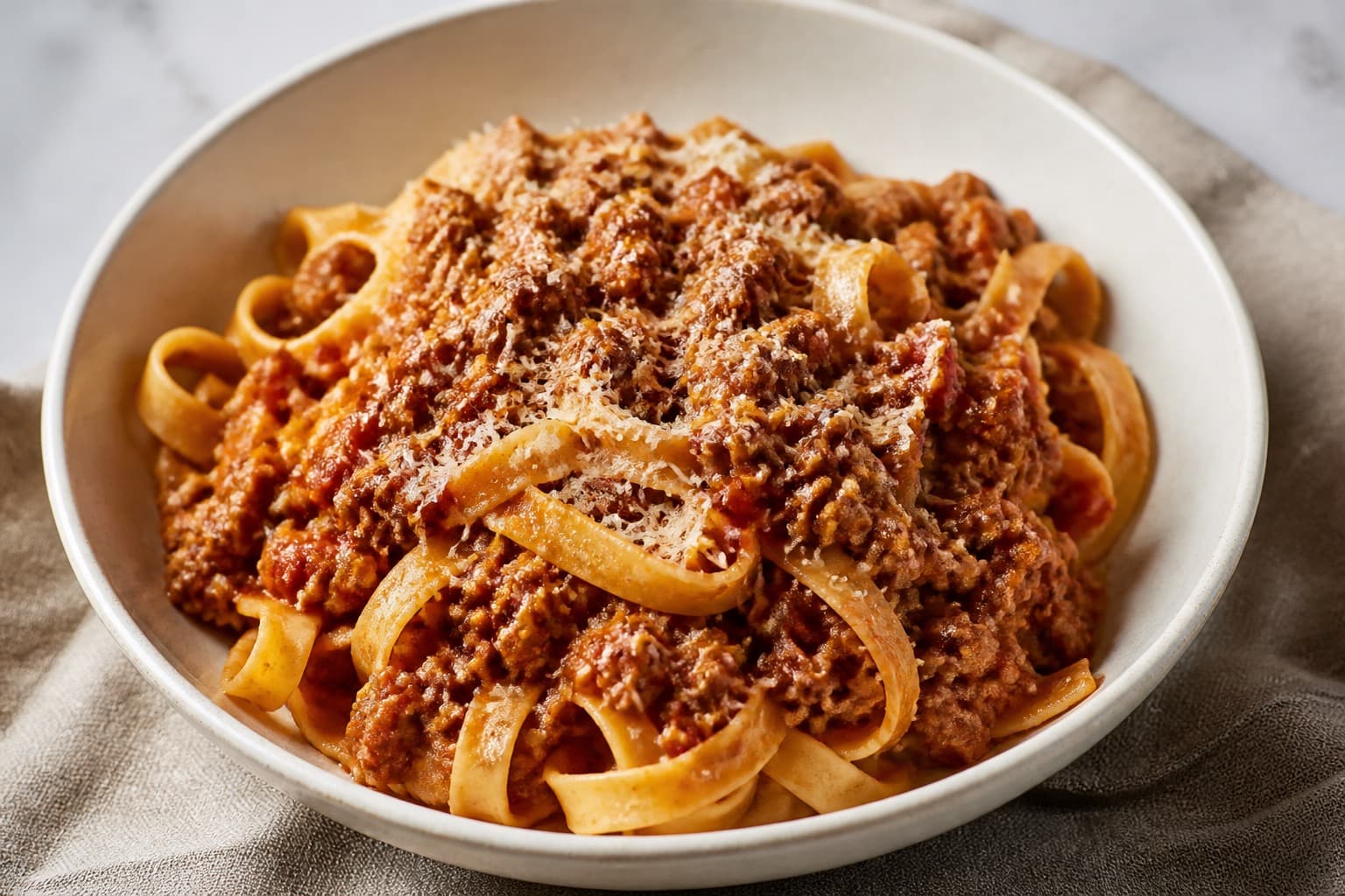 Bolognese kødsovs fra trykkoger klar til pasta
