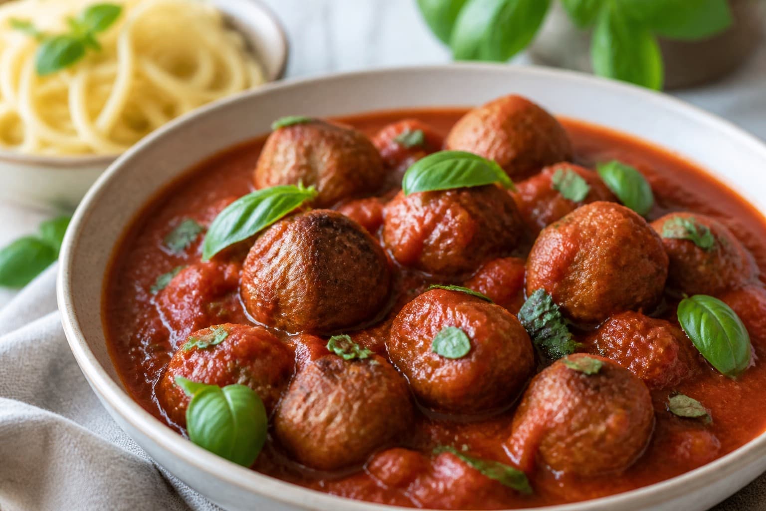 Kødboller i tomatsauce fra trykkoger
