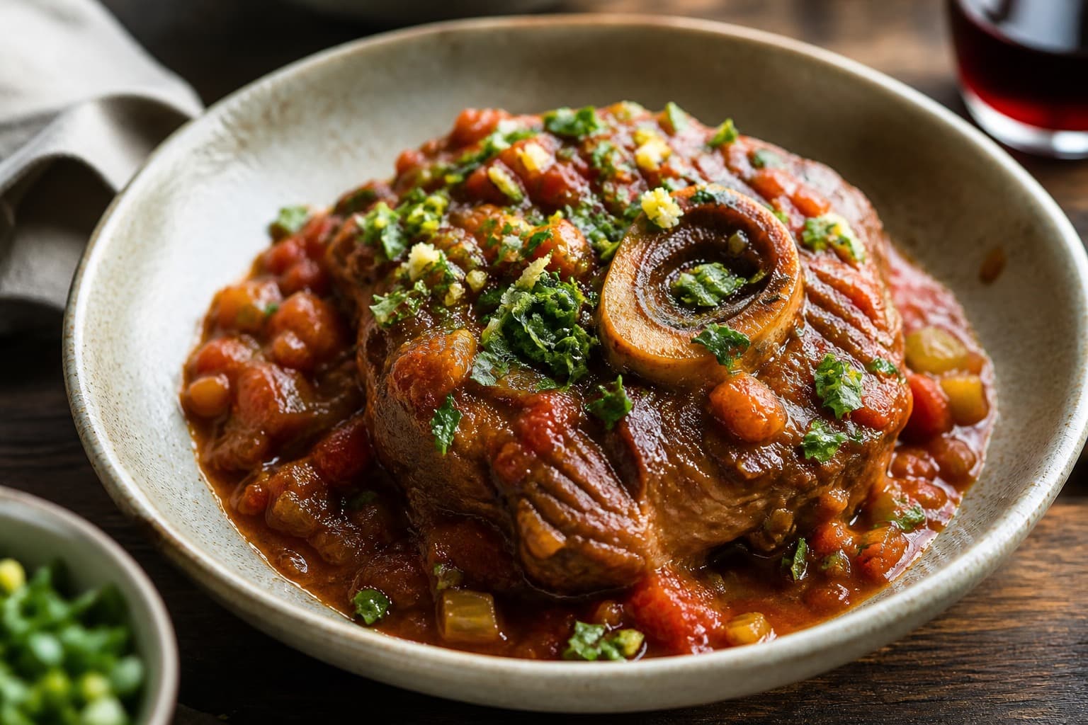 Osso buco fra trykkoger med gremolata
